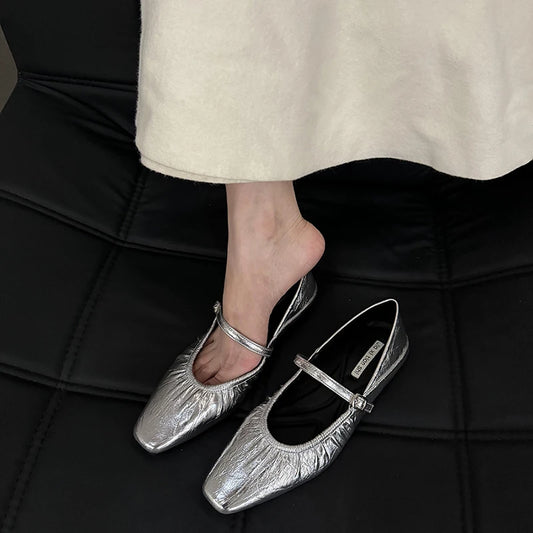 LBSFY  -  2024 Luxury Designer Women Mary Jane Shoes Fashion Elegant Shallow Soft Sole Shoes Ladies Outdoor Dress Flats Summer Shoes