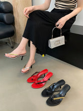 LBSFY  -  Fashion Women Sandals Slides Slippers Black Red Silver Summer Outside Mules Shoes Stieltto Thin High Heels Party Pumps Elegant