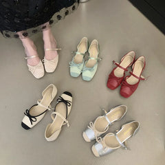 LBSFY - Women Flat Sandals Fashion Round Toe Shallow Slip On Ladies Soft Ladies Mary Jane Shoes Ballerinas Flat Heel Casua