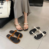LBSFY  -  Fashion Women Sandals SLippers Bow Design Summer Flip Flops Brown Gold Black Casual Party Pumps Flat Heels Beach Shoes Woman