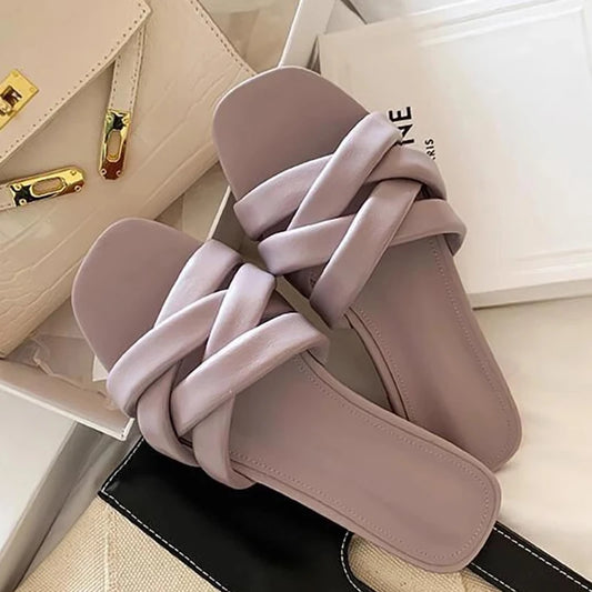 LBSFY  -  2024 Summers Women Slippers Fashion Open Toe Narrow Band Slides Shoes Ladies Casual Outdoor Beach Flats Sandalias Flip Flop