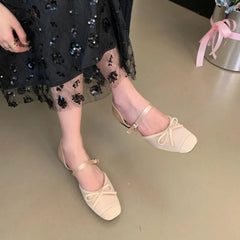 LBSFY - Women Flat Sandals Fashion Round Toe Shallow Slip On Ladies Soft Ladies Mary Jane Shoes Ballerinas Flat Heel Casua