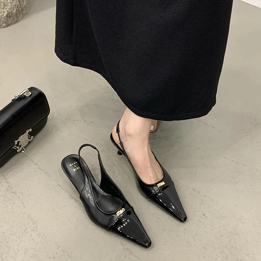 LBSFY  -  Summer Pointed Toe Women Sandals Fashion Elegant Shallow Singbacks Mules Shoes Ladies Slip On Party Dress High Heel Sandalias