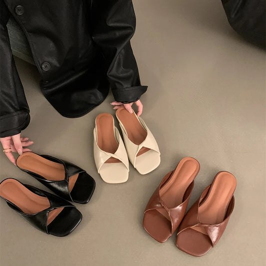 LBSFY  -  Designer Summer Women Slipper Fashion Comfort Ladies Open Toe Flats Slides Casual Beach Dress Sandal Shoes