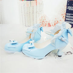 LBSFY  -  Lolita Shoes Cosplay Kawaii Anime Sweet Loli Women Tea Party High Heel Princess Bow Mary Jane Loli Shoes