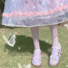 LBSFY  -  Jk School Sweet Student Lolita Shoes Vintage Round Head Plus Velvet Women Shoes Cute Bowknot Warm Kawaii Shoes Loli Boots