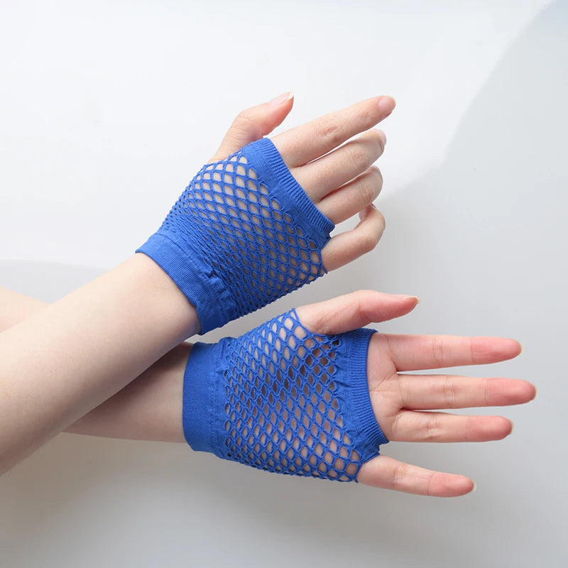 Lbsfy 1 Pair Black Girl Womens Short Fishnet Net Gloves Fingerless Mesh Gloves Punk Rock Fancy Night Club Party Sexy Fashion Gloves