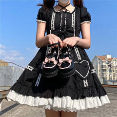 LBSFY  -Tea Party Gothic Sweet Kawaii Lolita Japanese Round Head Bow Women's Shoes Girl's Cosplay Anime Women Harajuku Cute Mid Heel 3cm