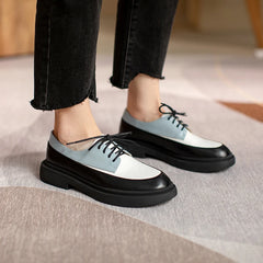 LBSFY  -  Natural Genuine Leather Flats Shoes Women Round Toe Casual Shoes Cross Tied Flats Footwear Female Shoes Spring 2024 New Pumps