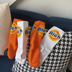 Lbsfy Unisex Socks Men Women Cotton Cartoon Pattern Hip Hop Style Breathable Mid Tube Street Skateboard Socks Soft Short Crew Sock
