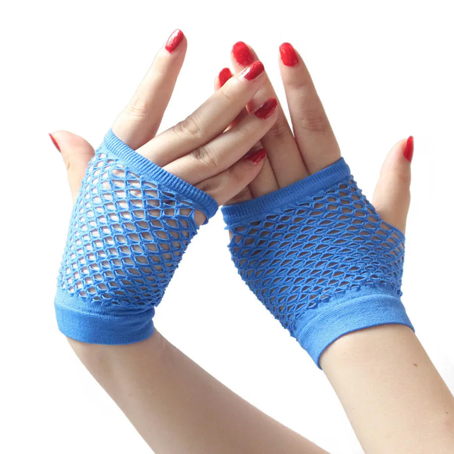 Lbsfy 1 Pair Black Girl Womens Short Fishnet Net Gloves Fingerless Mesh Gloves Punk Rock Fancy Night Club Party Sexy Fashion Gloves
