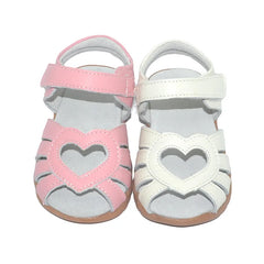 LBSFY  - Girls Sandals 2024 Summer Genuine Leather Kids Shoes Cut-Outs Heart Shaped Children Sandals Baby Toddler Shoes Sandalias Zapatos