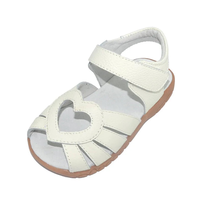 LBSFY  - Girls Sandals 2024 Summer Genuine Leather Kids Shoes Cut-Outs Heart Shaped Children Sandals Baby Toddler Shoes Sandalias Zapatos