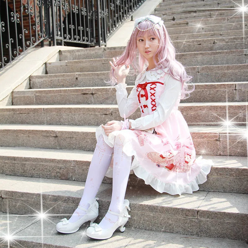 LBSFY  -  Lolita Shoes Cosplay Kawaii Anime Sweet Loli Women Tea Party High Heel Princess Bow Mary Jane Loli Shoes