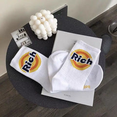 Lbsfy Unisex Socks Men Women Cotton Cartoon Pattern Hip Hop Style Breathable Mid Tube Street Skateboard Socks Soft Short Crew Sock