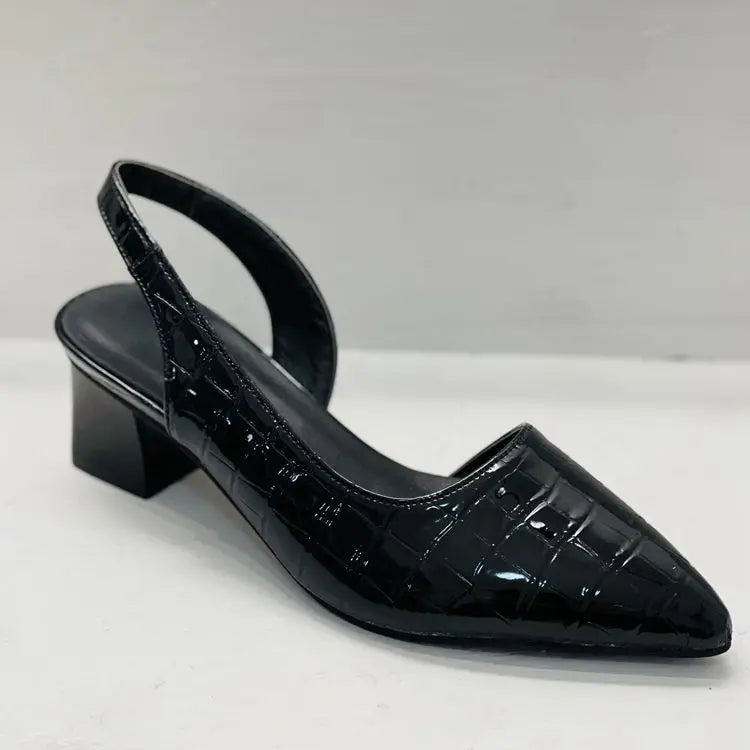 LBSFY -Women's Pointed Toes Pumps Mid Chunky Heels Slingback Sandals Shoes Summer New Vintage Woman Lady Female Sandals Slippers Shoes
