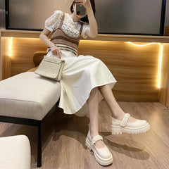 LBSFY  - Platform College Style Women Jk Uniform Shoes Lolita Gothic Vintage Black Fashion Kawaii Sweet Girls Loli Female