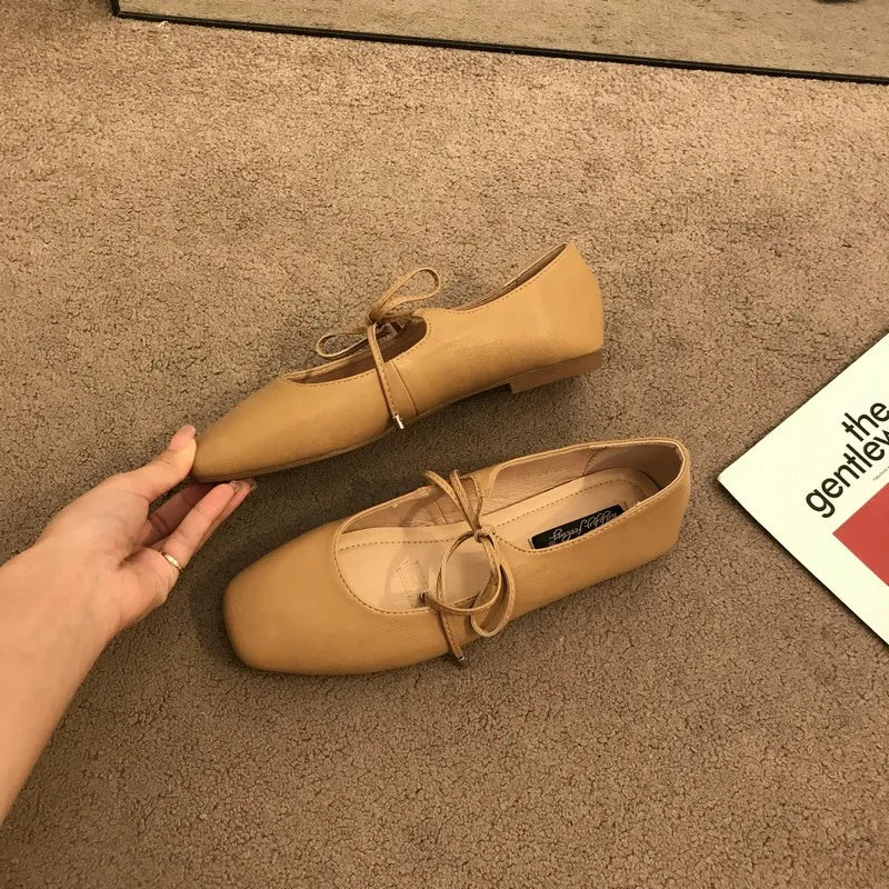 LBSFY -Women Casual Flats Comfortable Soft Boat Shoes Loafers Ballerina Shallow Round Toe Ballet Flat Shoes Women Slip On Side