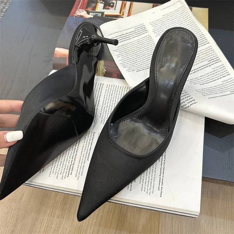 LBSFY -Fashion Concise Pointed Toe Women Slippers Thin Low Heels Casual Party Pumps Summer Slide Mules Shoes