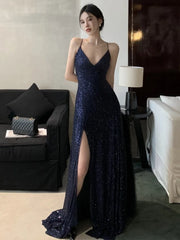 LBSFY -Elegant Backless V-Neck Split Party Dress Sexy Slim Luxury Gown Evening Dresses Fashion Robe Birthday Party Autumn Spring New