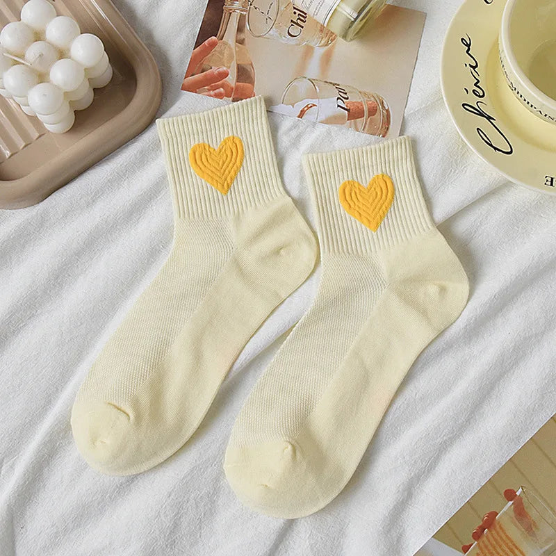 Lbsfy Women Summer Low Tube Socks Thin Female Breathable Mesh Cute Japanese Sweet Style Love College Short Cotton Girls Sports Socks