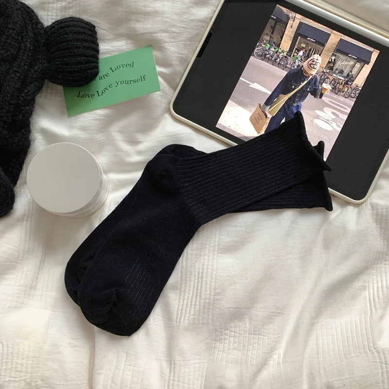 Lbsfy Loose Pink Socks Women Cotton Ultrathin Breathable Candy Color Simple High Sports Socks Casual Elastic Breathable Slouch Socks