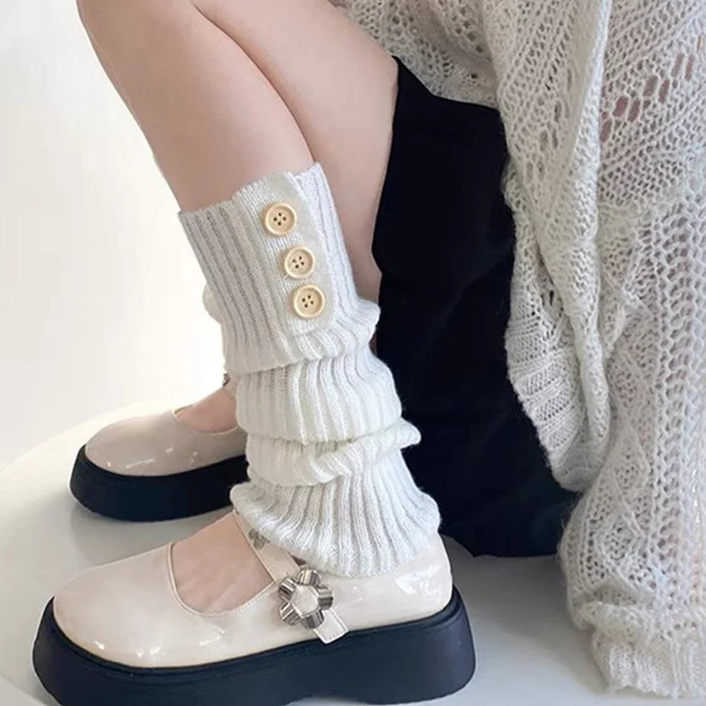Lbsfy Y2K Women's Leg Warmers Japanese Lolita Long Socks Wool Knitted Foot Cover Arm Warmer Autumn Winter Crochet Heap Sock Boot Cuffs