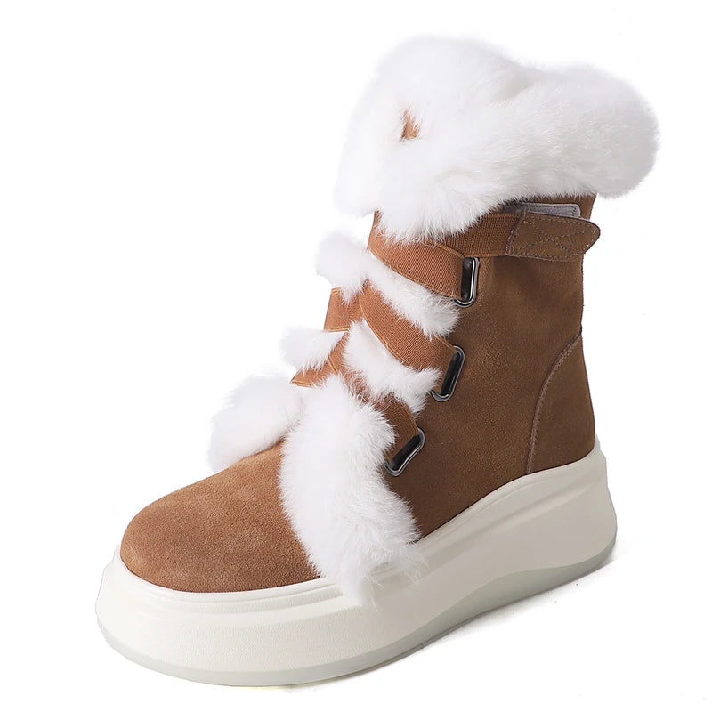 LBSFY  -   Snow Boots Women Thick Fur Warm Winter Boots Black Brown Platform Ankle Boots For Women Shoes
