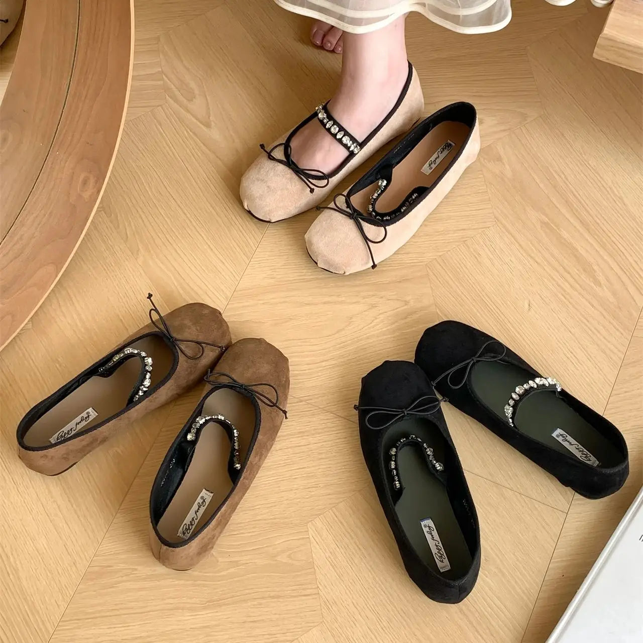 LBSFY  -  New Brand Women Flat Shoes Round Toe Shallow Slip On Ladies Casual Ballet Shoes Soft Leather Eelgant Balle Shoes