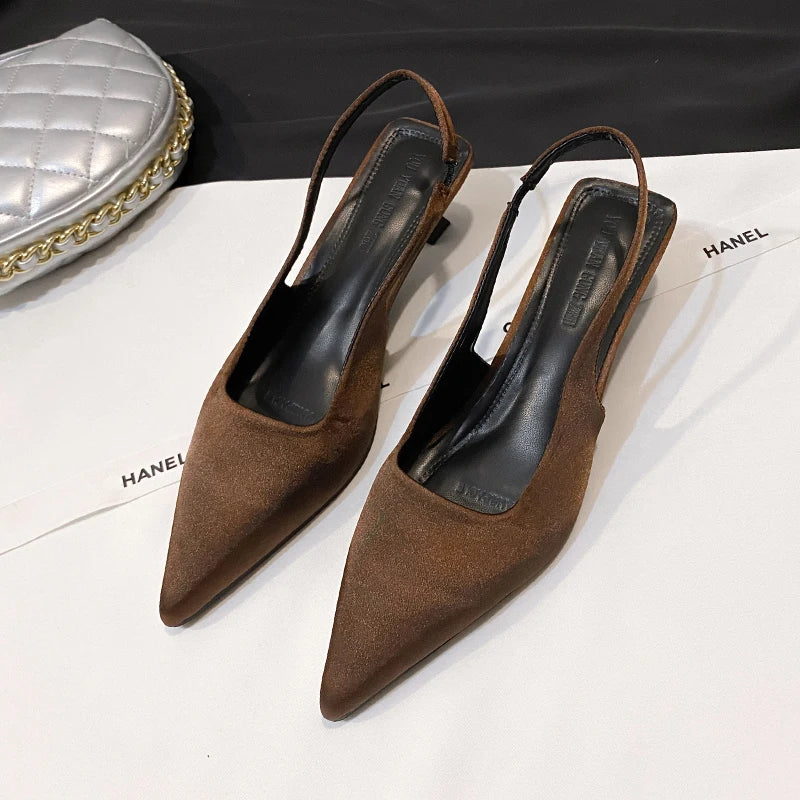 LBSFY -Summer Thin Heel Women Sandals Fashion Pointed Toe Singbacks Shoes Ladies Elegant Stripper Party Sandalias Female
