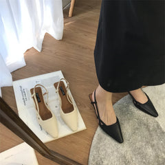 LBSFY -Women Flats Heel Slingback Sandals Slip On Shallow Mules Shoes Pointed Toe Female Office Lady Work Shoes Mujer