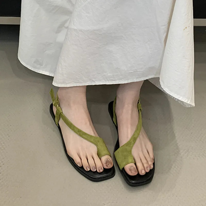 LBSFY  -Brand Design Women Flat Sandals Clip Toe Sandals Leisure Outside Beach Shoes Lady Fashion Summer Footwear Mujer