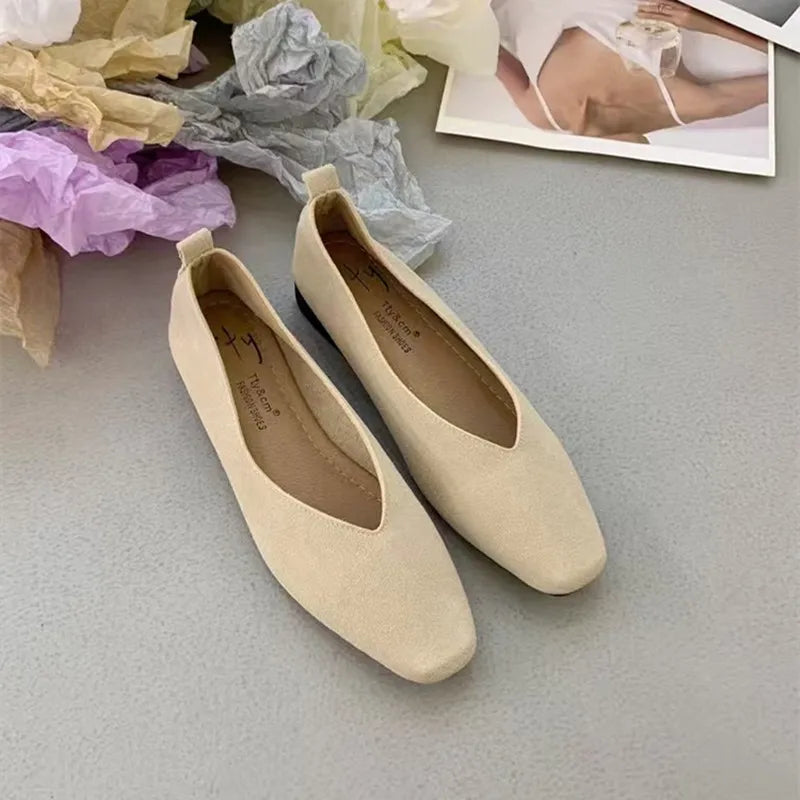 LBSFY  -Women's Flats Round Toe Vintage Soft Loafers Comfortable Leather Slip On Ballet Shoes Female Dress Shoes Mujer