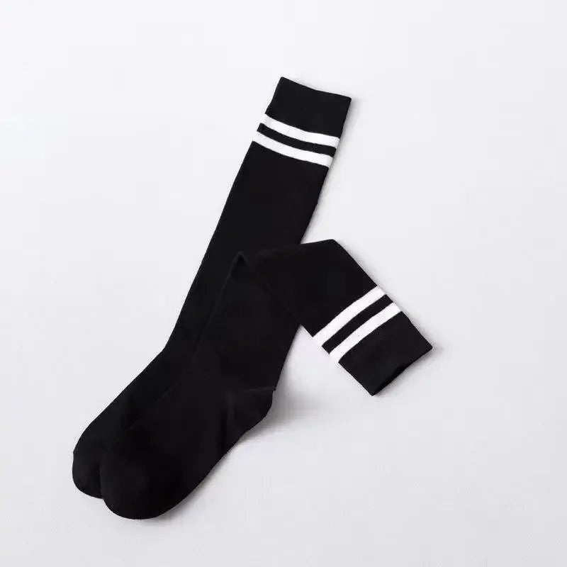 Lbsfy Sports Style Calf Socks Japanese Korean Student JK Stripe College Style Girl Cotton Socks Pile Up Socks Baseball Stockings