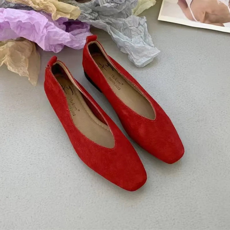 LBSFY -Women Flats New Ballerinas Soft Leather Moccasins Slip On Retro Grandma Shoes Ladies mules Slippers Mujer