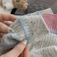Lbsfy 5 pieces Wool Winter Thick Warm Cute Socks Cotton Korean Stripe Designer Socks Middle Tube Kawaii Casual Harajuku Women Socks