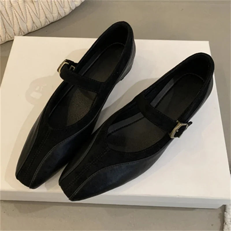 LBSFY  -  Fashion Women Pumps Spring Autumn Elegant Mary Jane Shoes Square Liow Heels Outdoor Dress Ballerinas Ladies Shoes