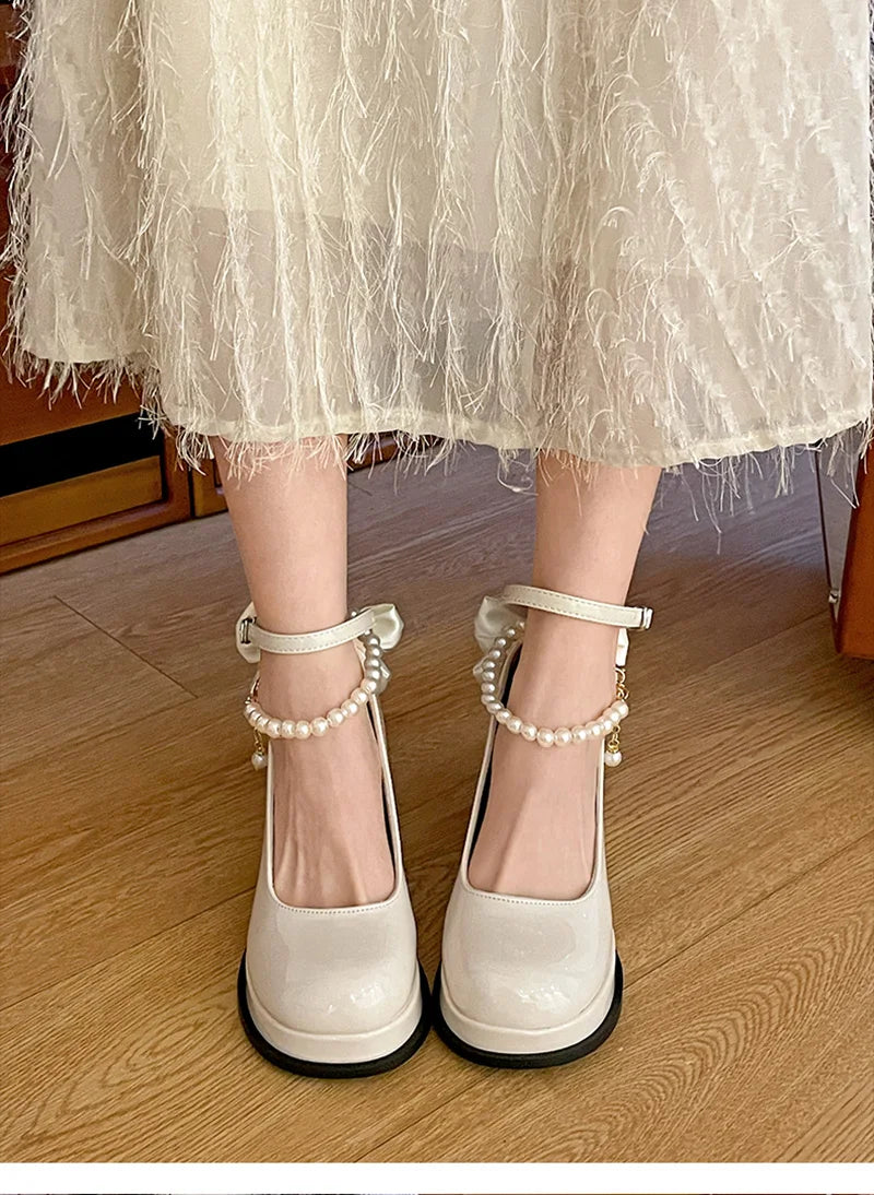 LBSFY -Designer Butterfly-knot Women Mary Jane Shoes Ladies Concise Outdoor Pumps Spring Autumn Women's Dress Leather Shoes