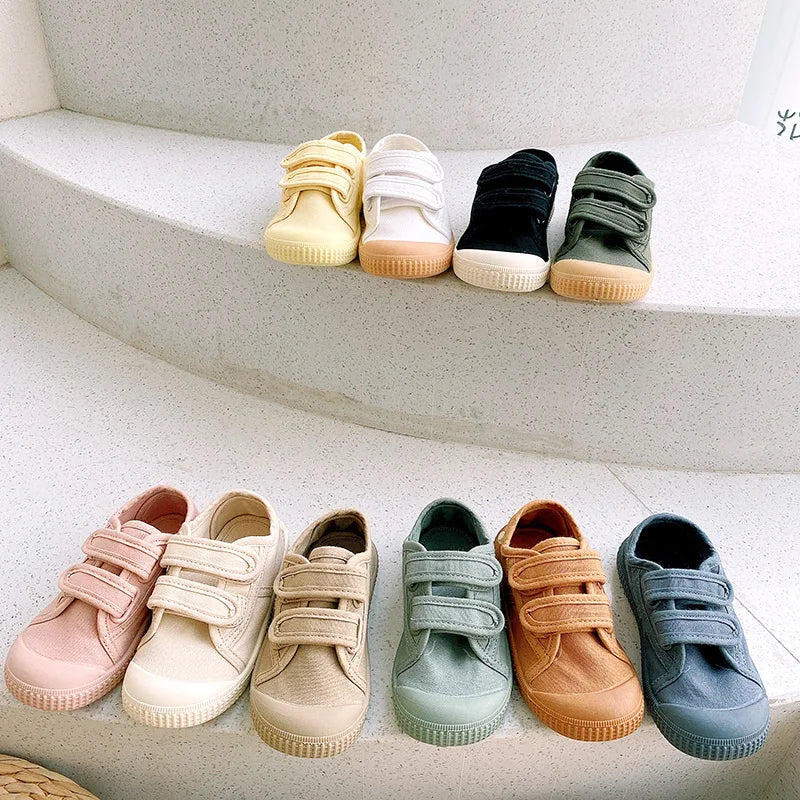 LBSFY  - Retro Kids Solid Cloth Shoes Canvas Low Top Children Sneakers Korean Style School Student Sport Shoes Baby Toddler Denim Zapatos
