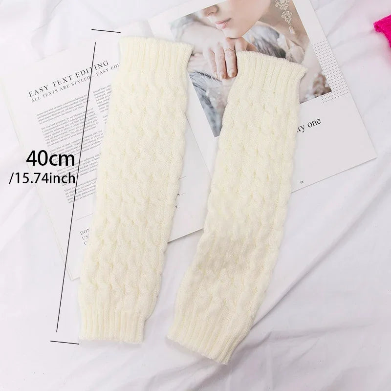 Lbsfy Y2K Women Leg Warmers Japanese Lolita Long Socks Korean Knitted Foot Cover Arm Warmer Autumn Winter Crochet Heap Sock Boot Cuffs