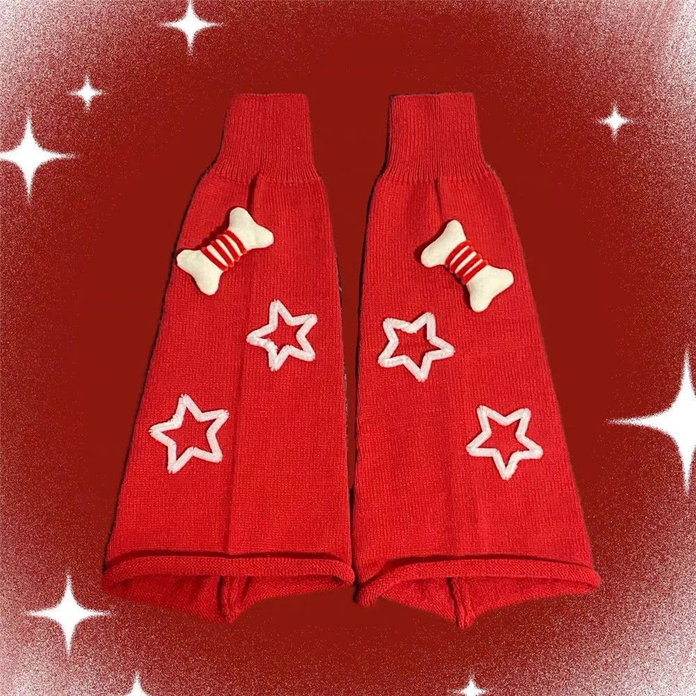 Lbsfy Japanese Star Leg Warmers Socks Striped JK Boot Cuffs Lolita Socks Harajuku Knit Sock Sets Thigh Garter y2k hot girl Accessories