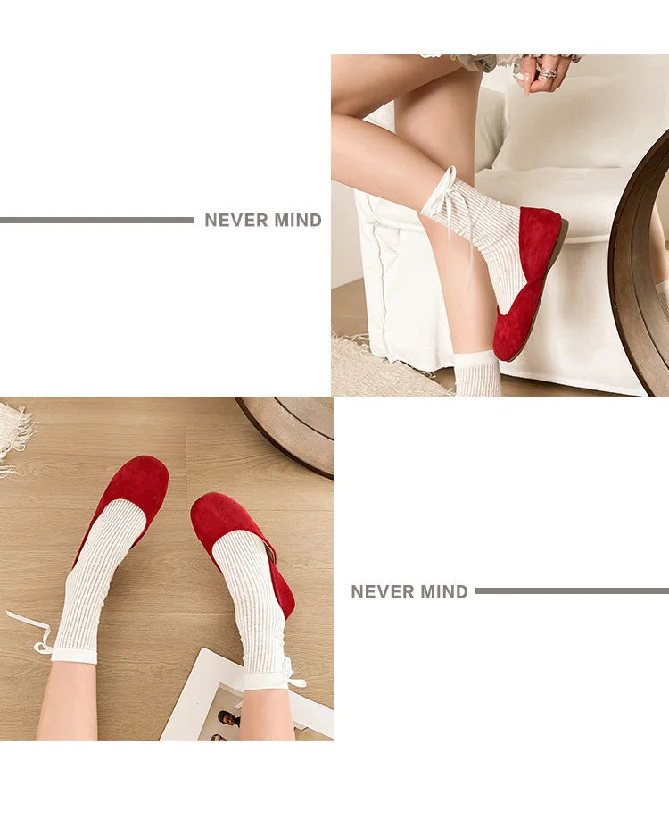 LBSFY -Splicing Square Toe Mules Shoes for Women Suede Flats 2025 Spring Autumn Slip on Designer Fashion Solid Color Casual Loafers