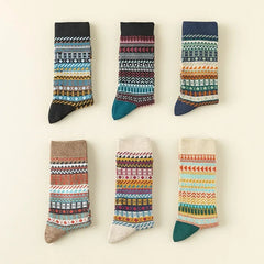 Lbsfy 3 Pairs Winter Thick Warm Cotton Men's Sock Retro High Quality Casual and Breathable Crew Socks Unisex Funky Vintage Couple Sock