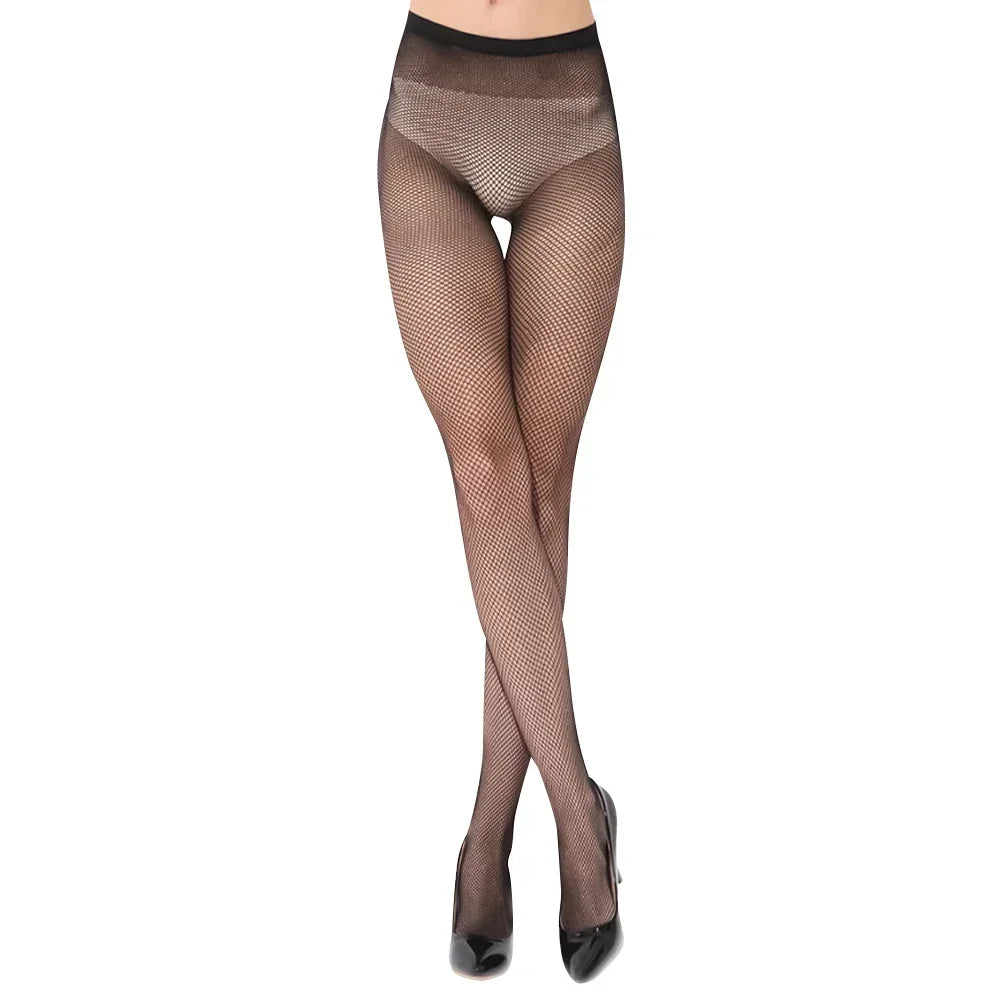 Lbsfy Women Sexy Cross Print Fish Net Tights Long High Nylon Socks Transparent Hollow Out Body Stockings Black Mesh Fishnet Pantyhose