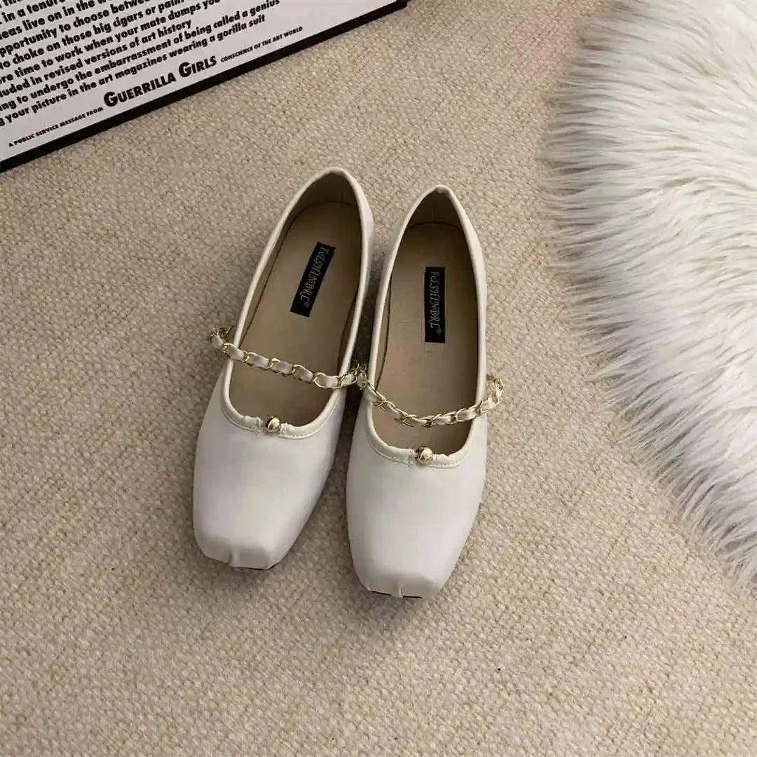 LBSFY  -  Ballerina Flats For Women Satin Pink Purple 2025 New zapatos de mujer Square Toe Ballet Flats Shoes