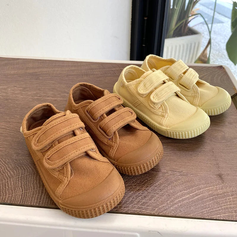 LBSFY  - Retro Kids Solid Cloth Shoes Canvas Low Top Children Sneakers Korean Style School Student Sport Shoes Baby Toddler Denim Zapatos