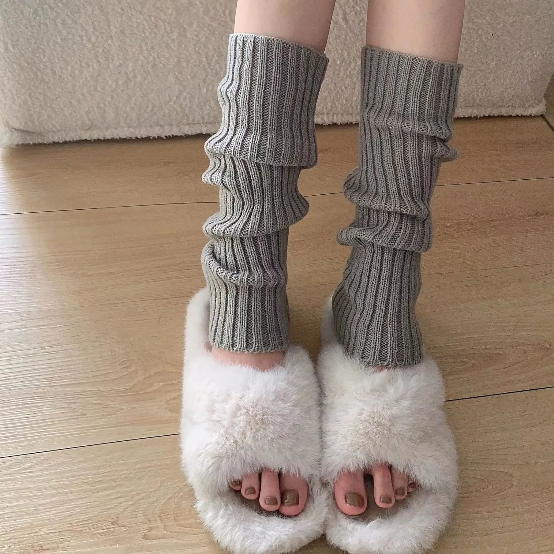 Lbsfy Socks Woman Autumn and Winter Leg Warmer Wide Legs Black White Lolita Socks for Women Stripe
