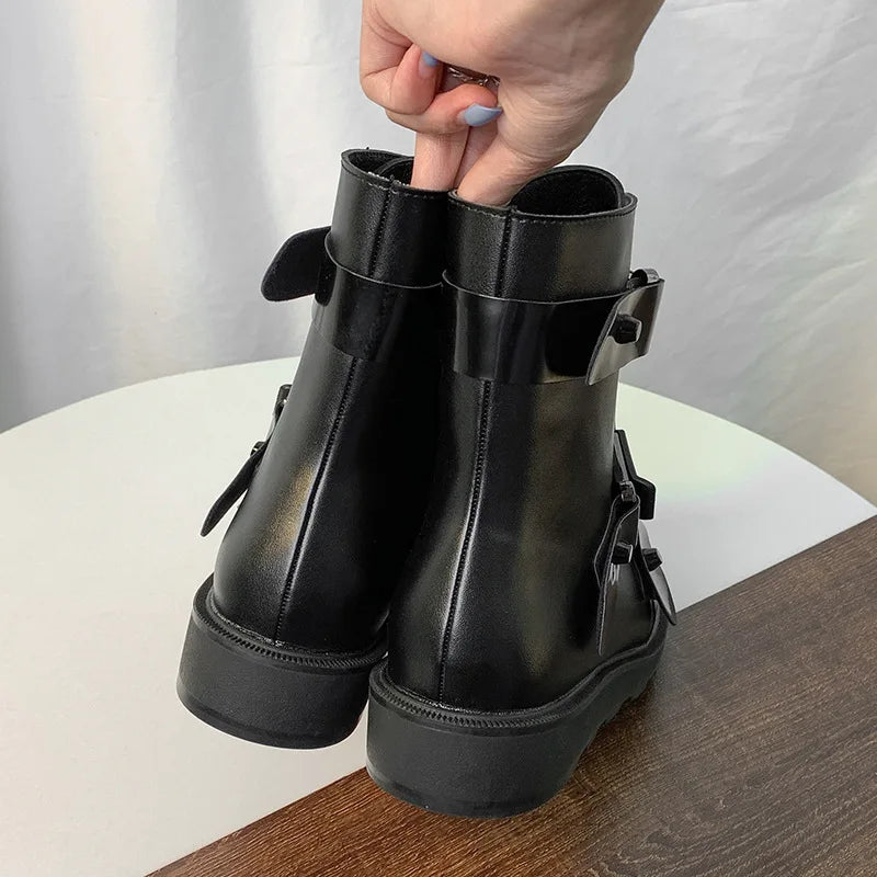 LBSFY  -  2024 Autumn New Arrival Luxury Brand Design mid-calf Boots Women Cool High Platform Boots Wedges Shoes Woman