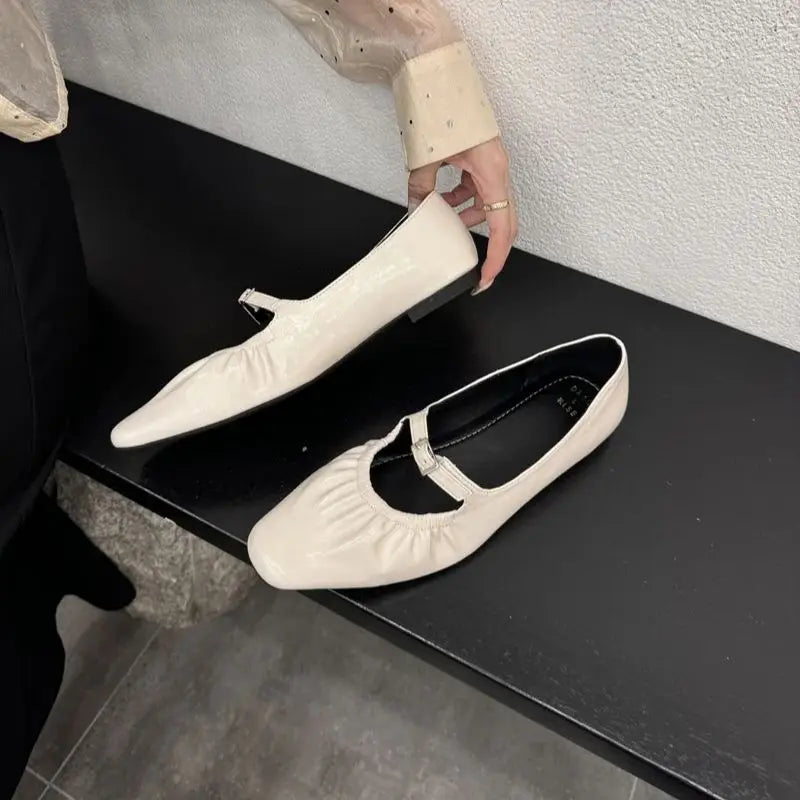 LBSFY -New Brand Women Flats Round Toe Shallow Slip On Ladies Casual Ballet Shoes Soft Leather Eelgant Dress Shoes