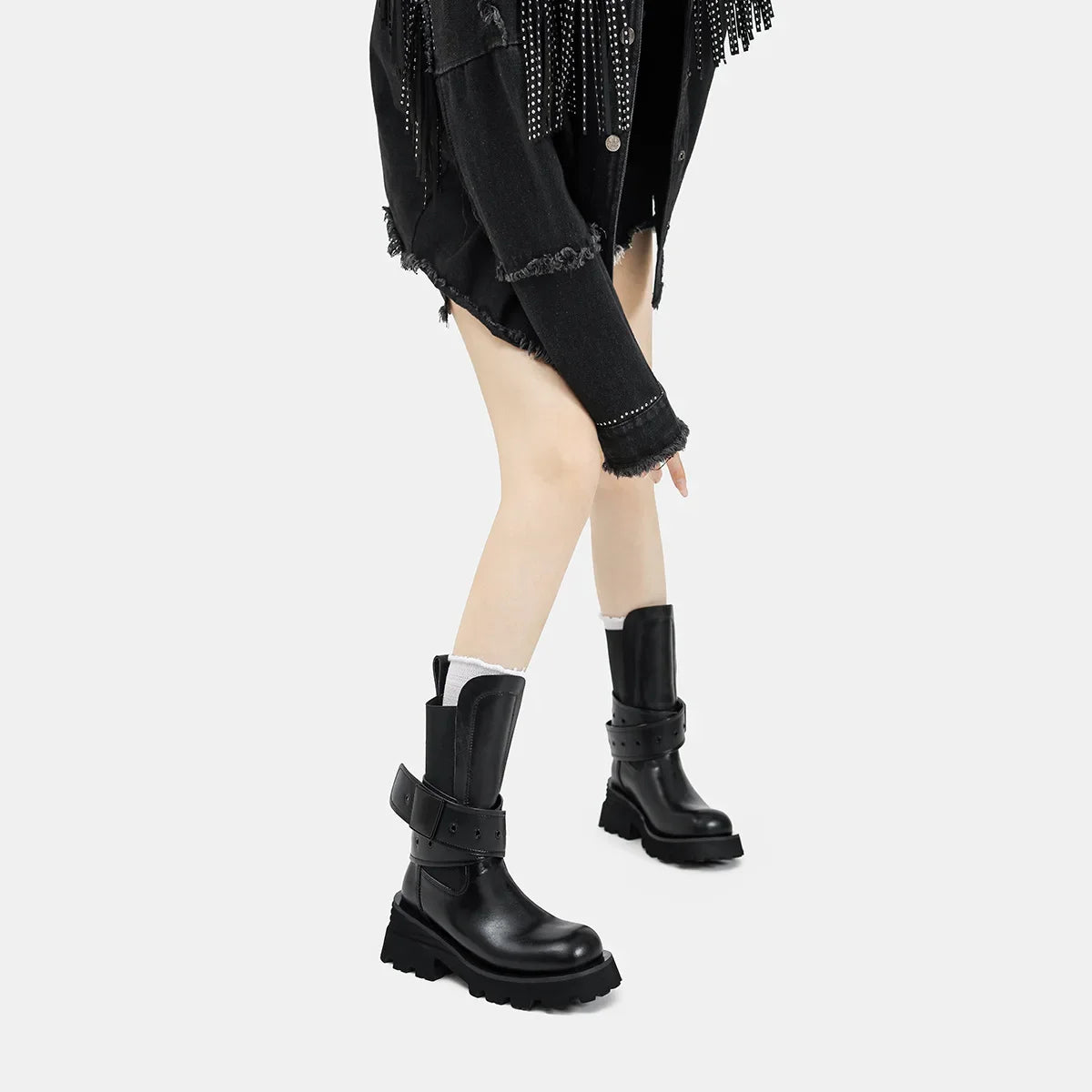 LBSFY  -  Platform Mid Heels Women High Boots Shoes Women 2025 Trend Snow Boots Winter Mid Calf Shoes Pumps Goth Dress Mujer Zapatos Botas